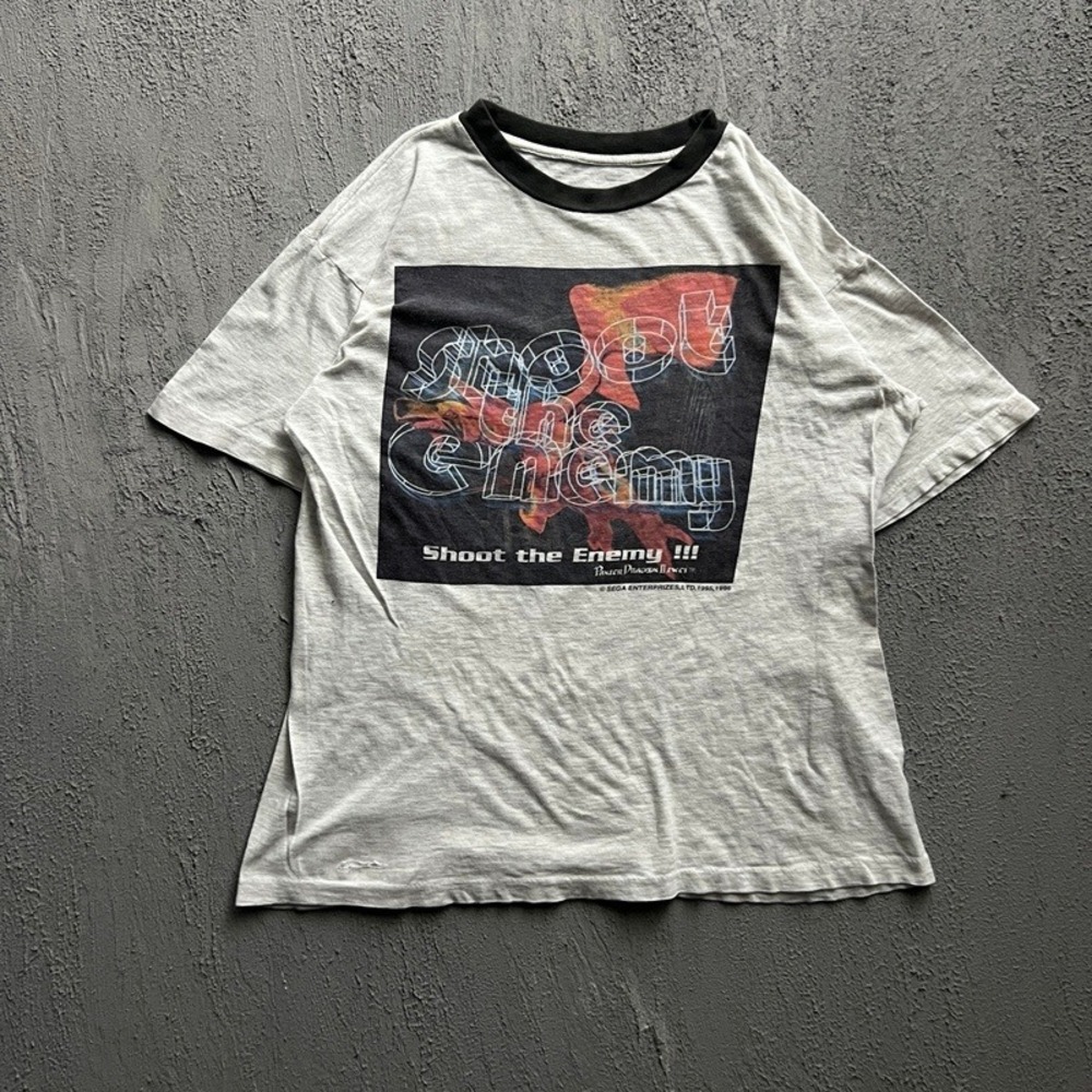 Vintage Sega Panzer Dragoon Shirt Medium‎ Gray 1980s Shoot the Enemy